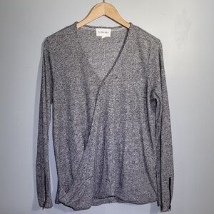 OLIVE & Oak Faux Wrap Gray Sweater